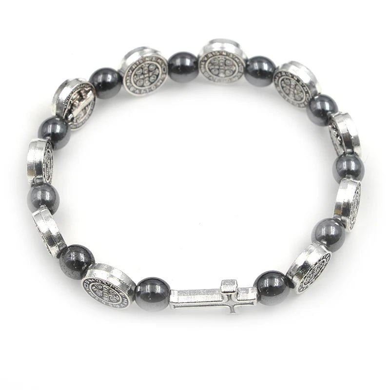 Saint Benedict Medal Bead Bracelet