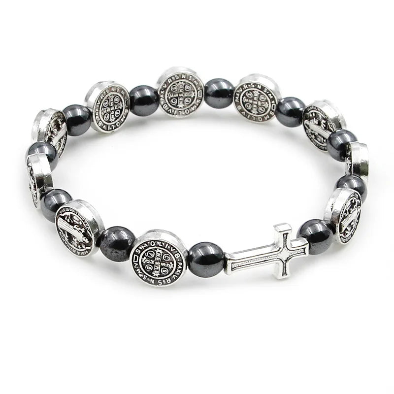 Saint Benedict Medal Bead Bracelet