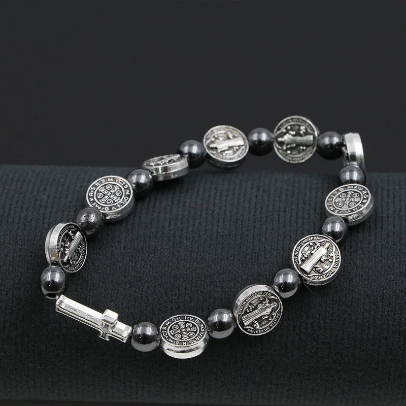 Saint Benedict Medal Bead Bracelet