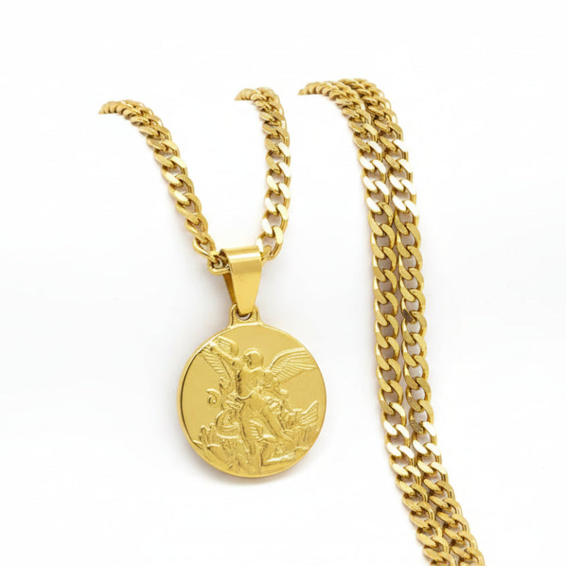 Saint Michael Coin Necklace