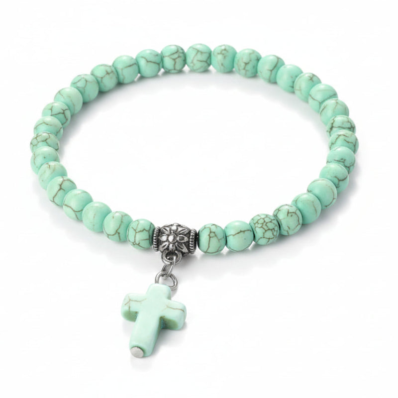 Marble Cross Bead Bracelet