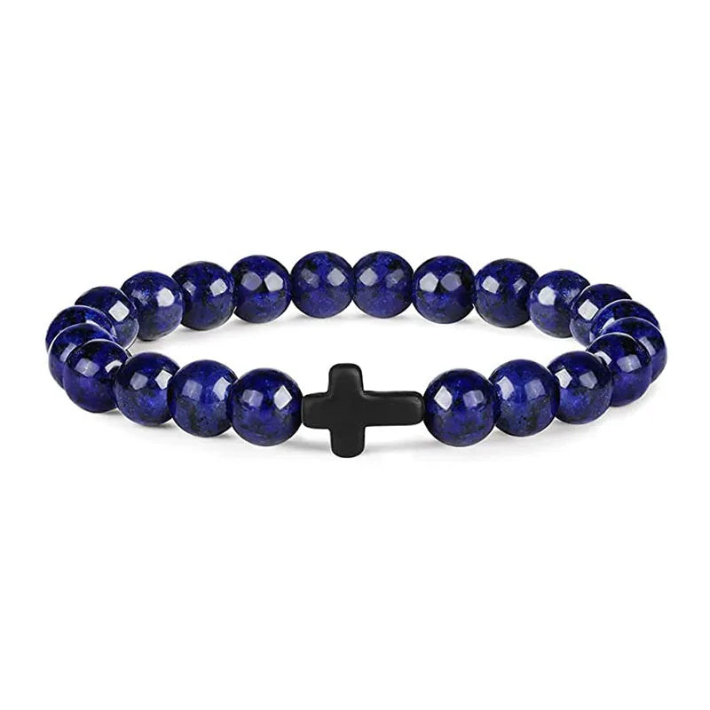 Black Cross Bead Bracelet