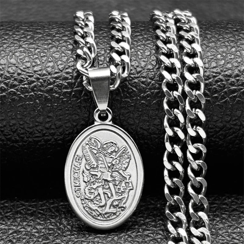 Saint Michael Coin Necklace