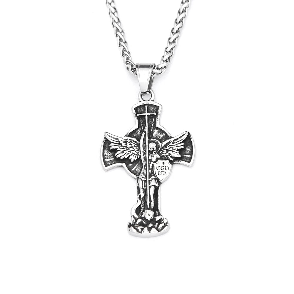 Saint Michael Cross Necklace