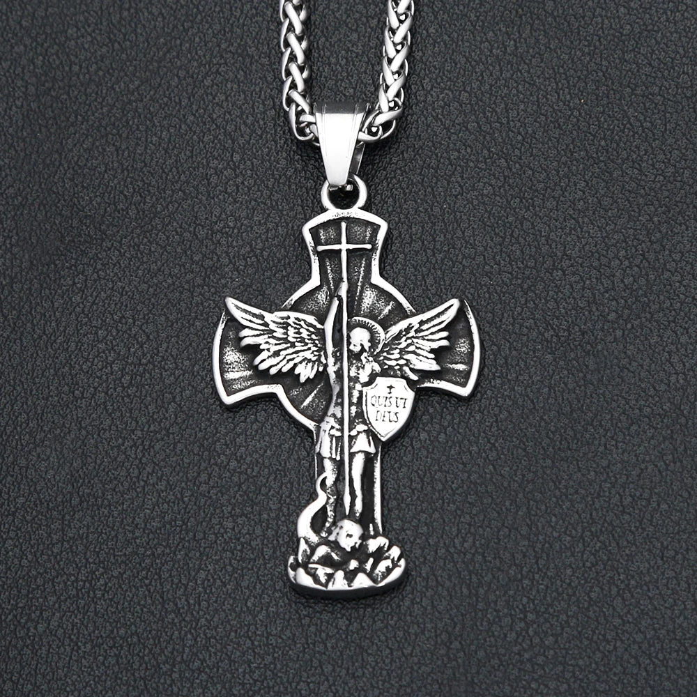 Saint Michael Cross Necklace