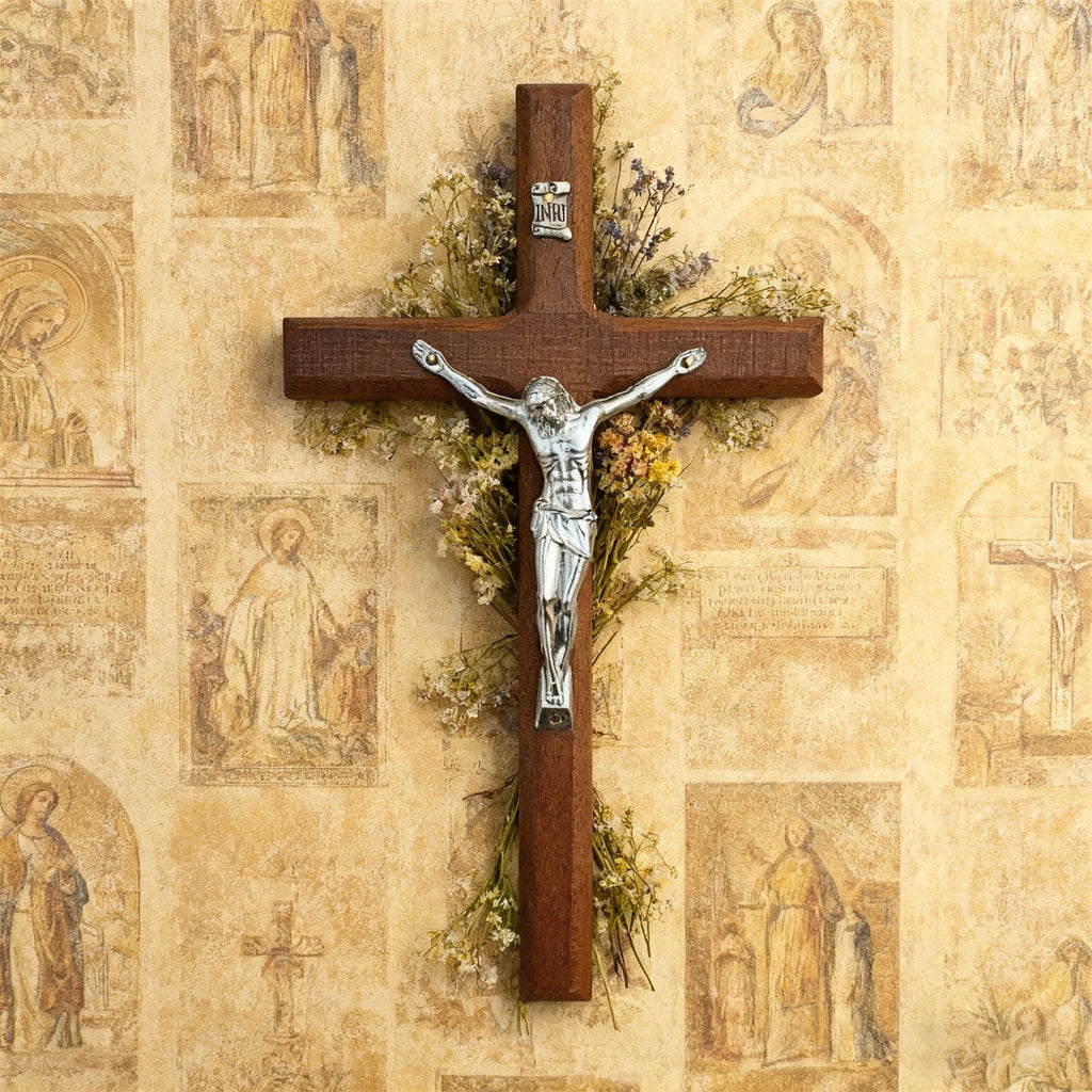 Wooden Wall Crucifix with Christ Figure