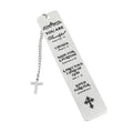 Metal Christian Scripture Bookmark with Cross Charm