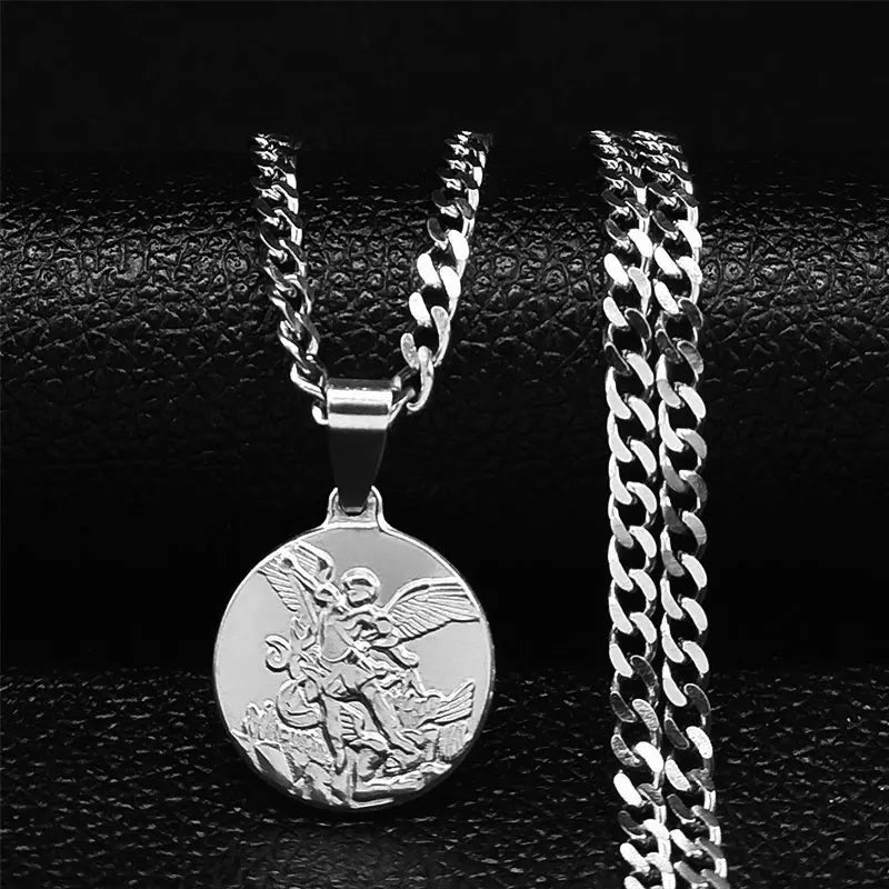 Saint Michael Coin Necklace