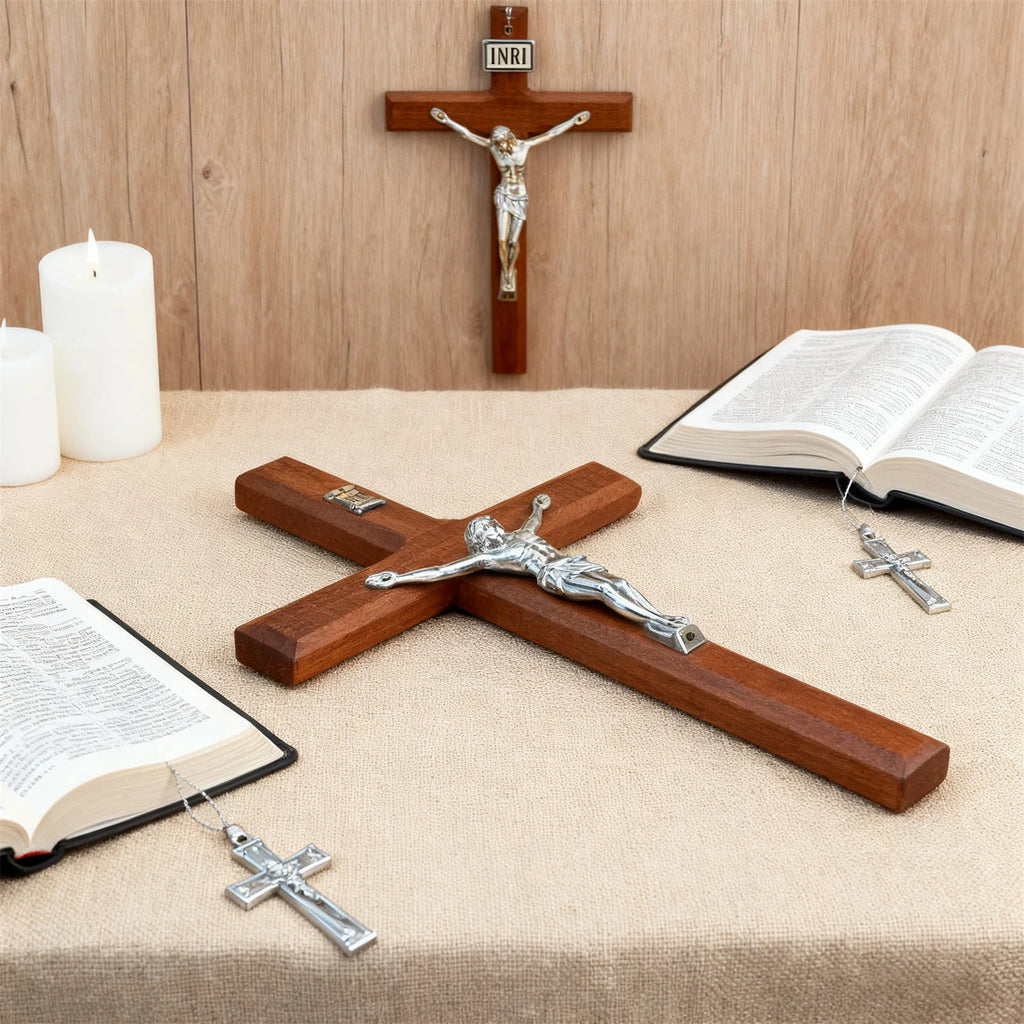 Wooden Wall Crucifix with Christ Figure